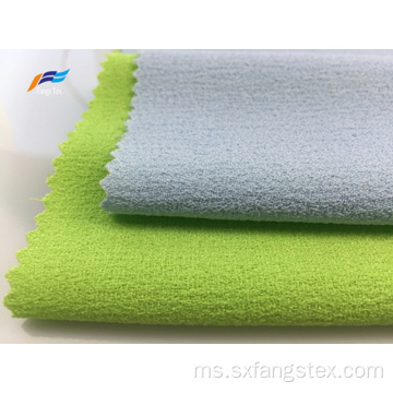 Fabrik Pakaian 100% Polyester Fleece Crepe Dyed PD